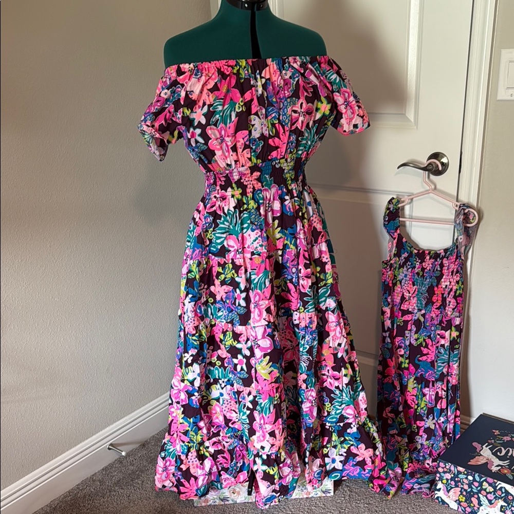 Lilly Pulitzer L- Floral Off-Shoulder Dress